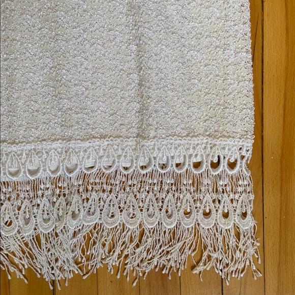 Vintage 90s white textured bodycon tassel dress - Picture 3 of 6